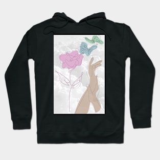 HANDS X BUTTERFLY FLOWER X MINIMAL Hoodie